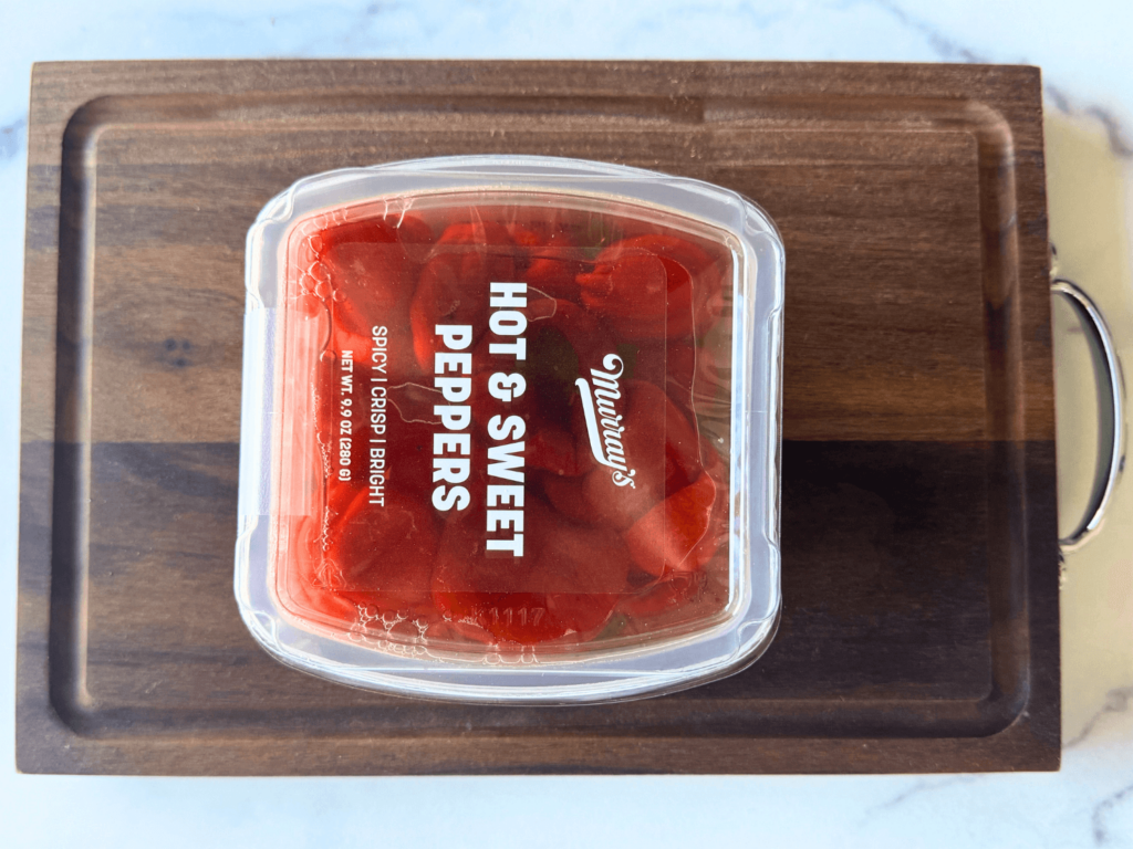 Up close photo of hot sweet peppers