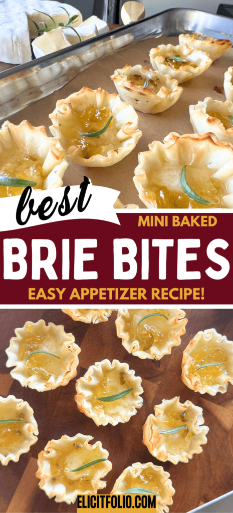 Pinterest pin for baked brie bites