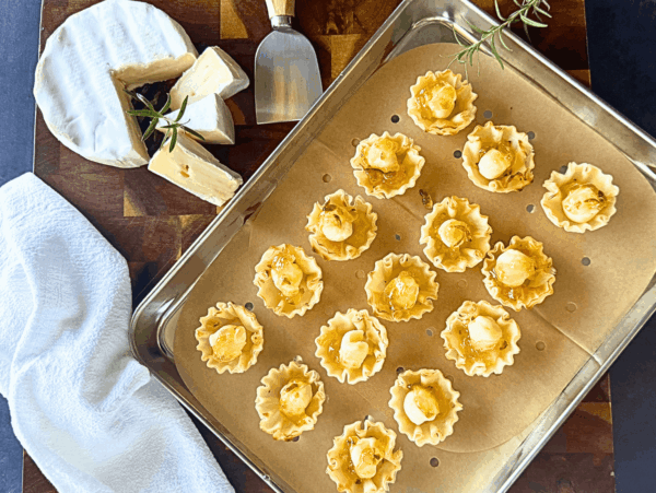 photo of a plate of brie bites