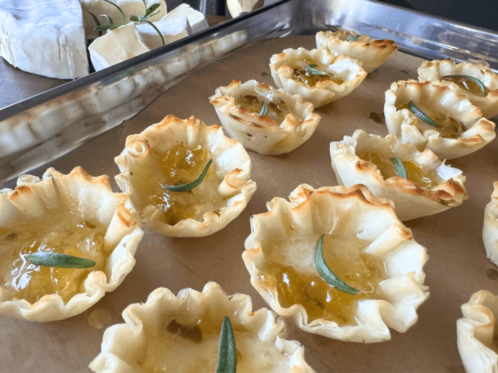 close up photo of mini brie bites