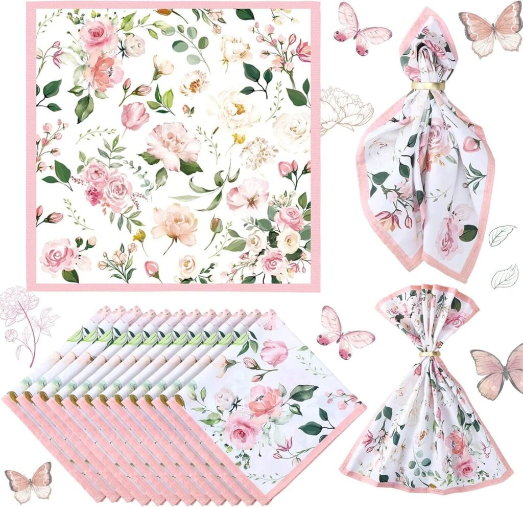 Floral pink napkins