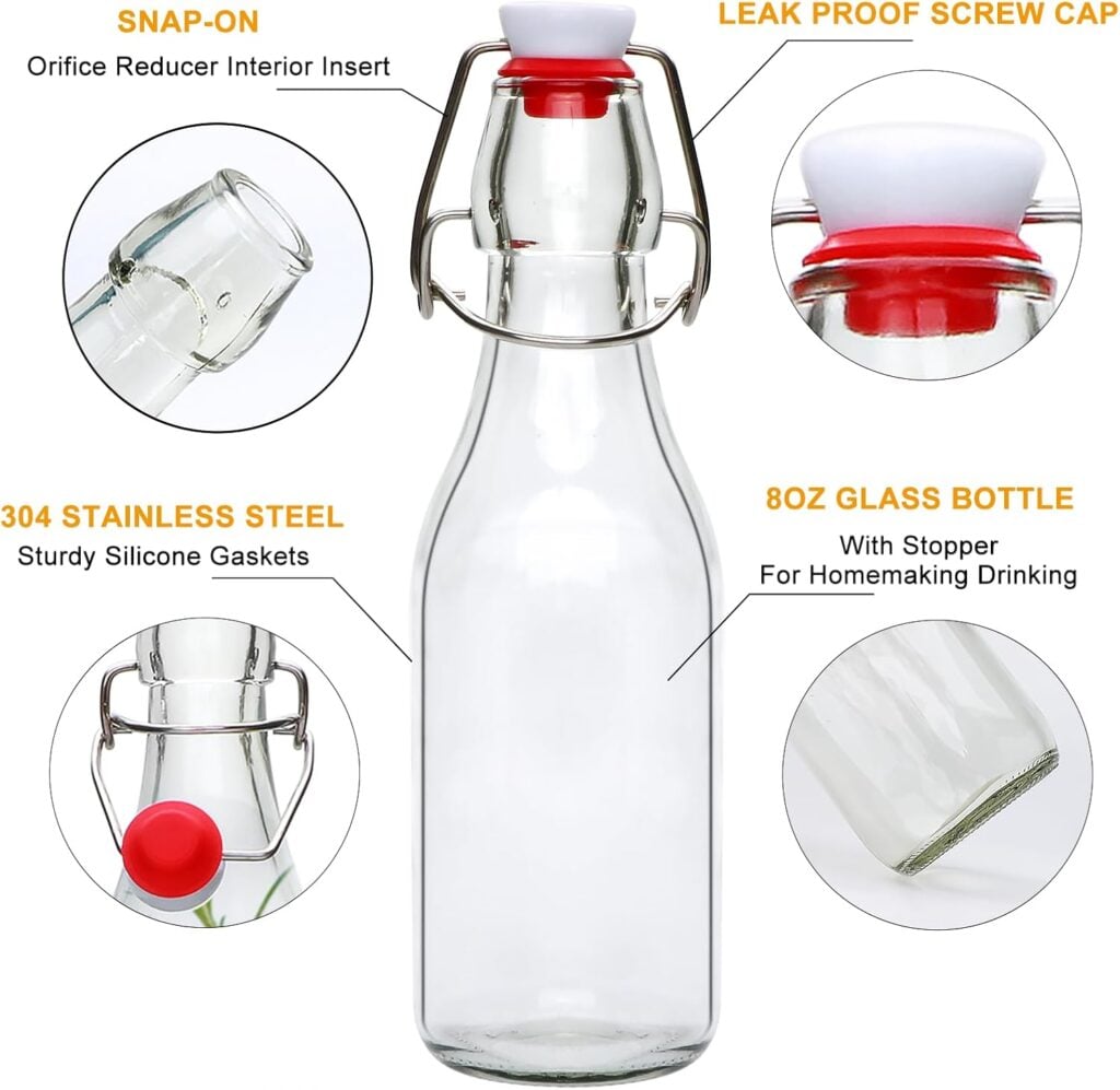 Descriptive photo of a swing bottle for syrup storage