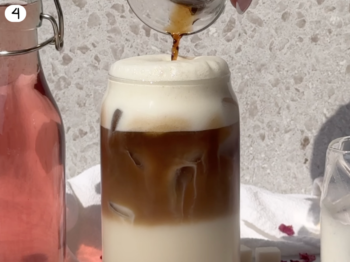 Step 4 photo of pouring espresso into the cup