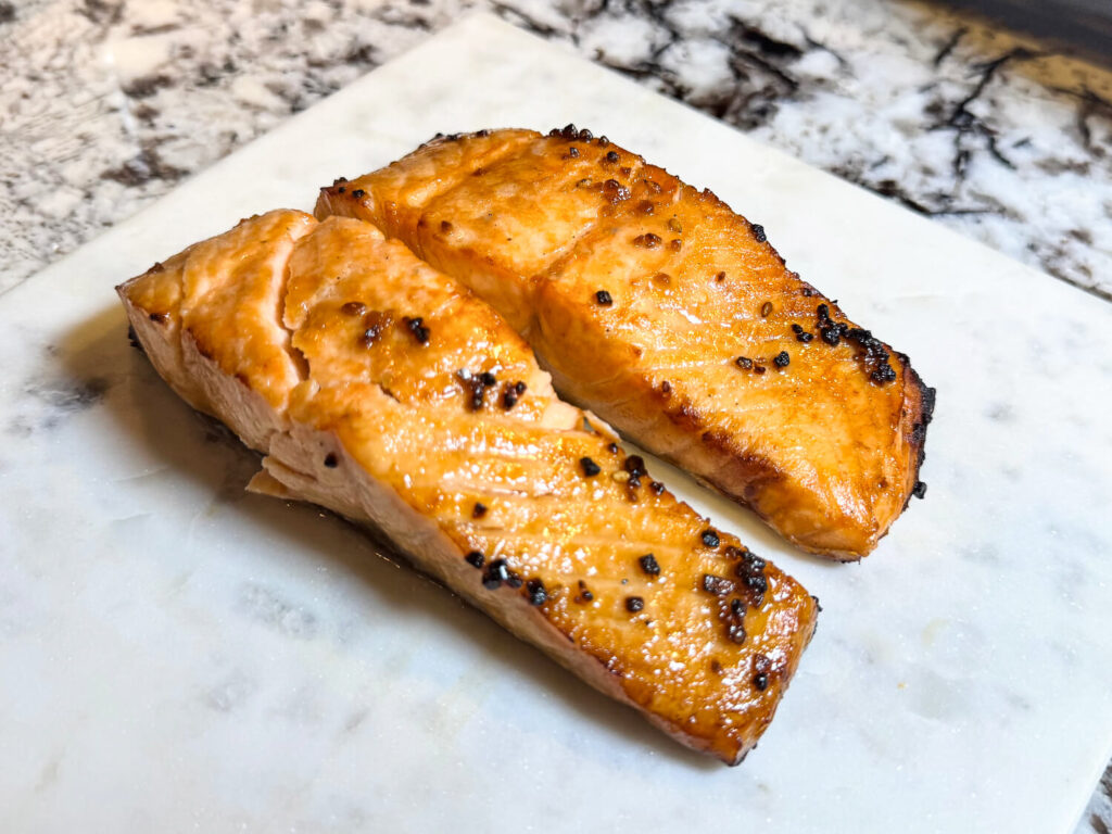 photo of Teriyaki Salmon out of the air fryer