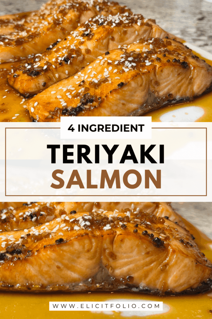Pinterest pin of Teriyaki Salmon
