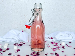 photo of rose syrup in airtight container
