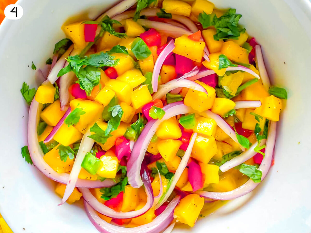 step 4 photo of mango salsa after being mixed