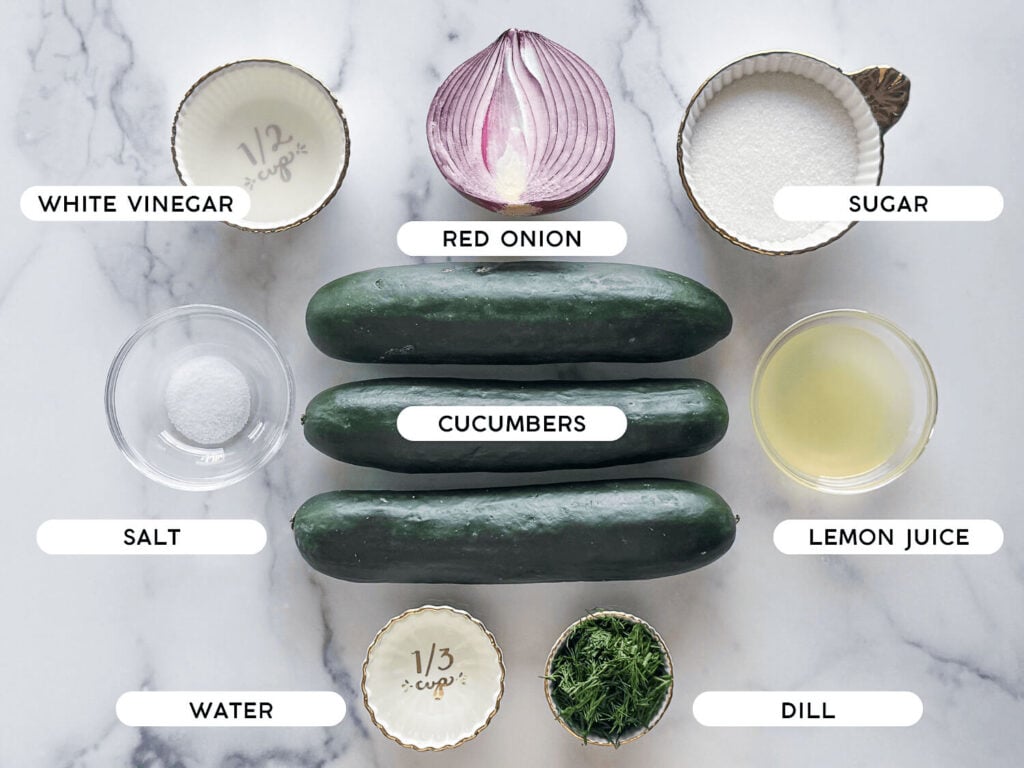 photo of Cucumber Dill Salad ingredients