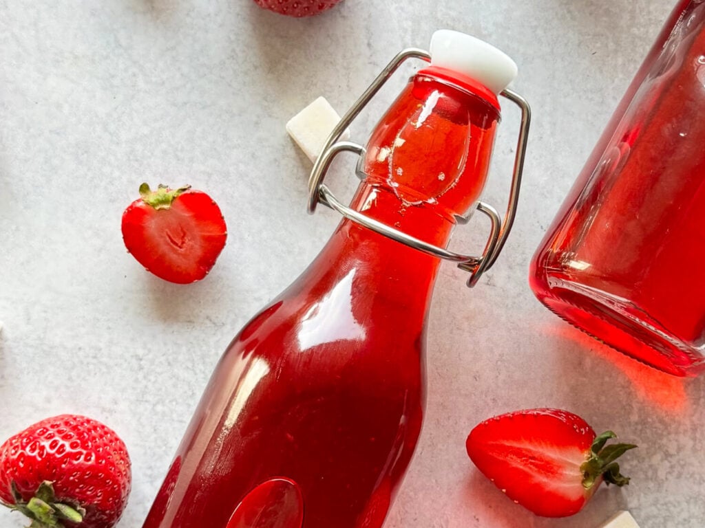 close up photo of strawberry syrup