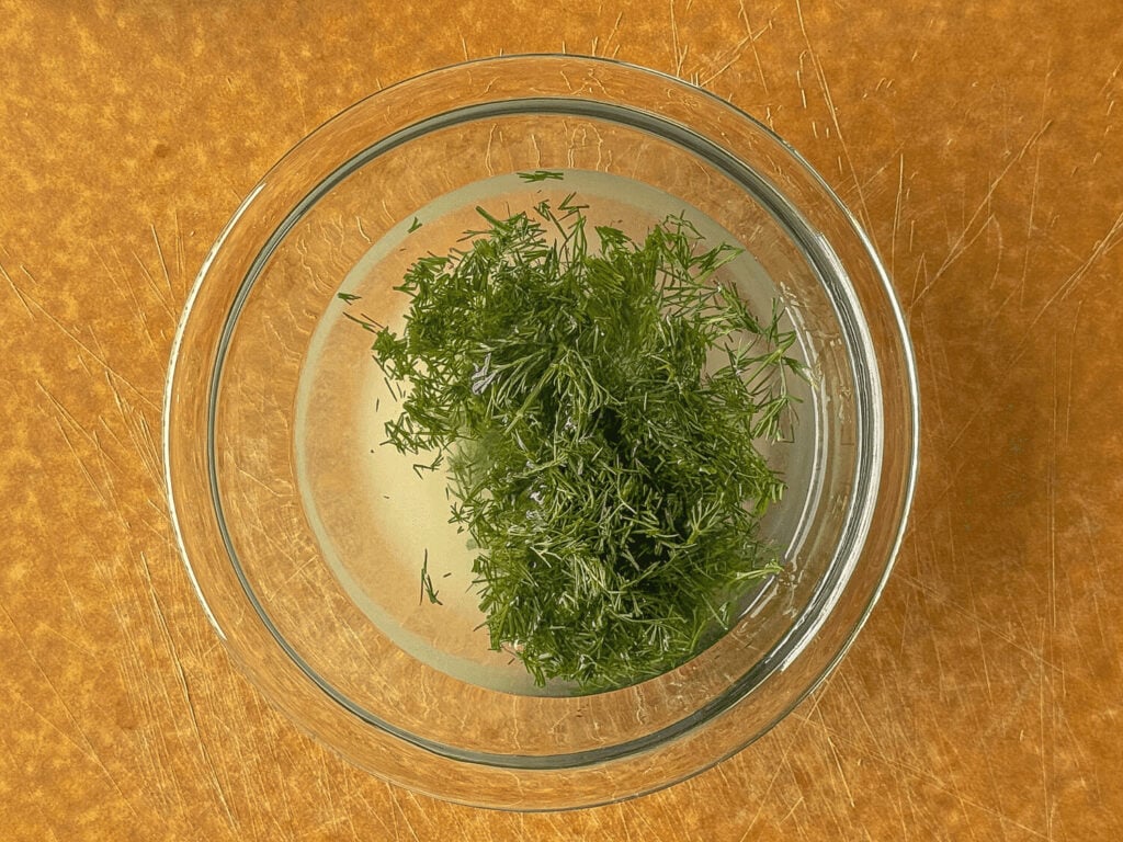 photo of dill in dressing