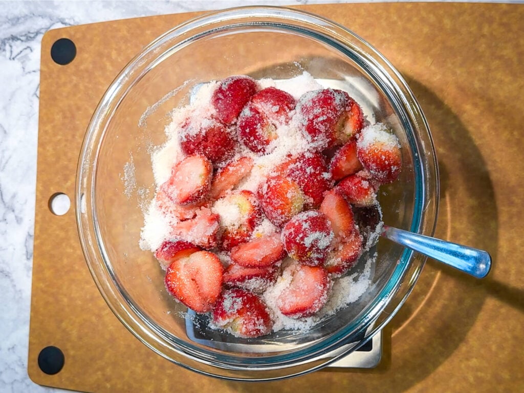 photo of strawberries in sugar