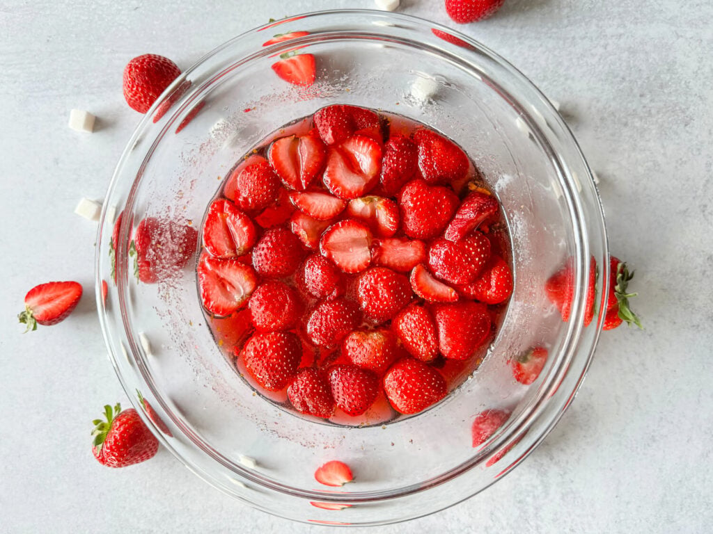 photo of strawberries in syrup