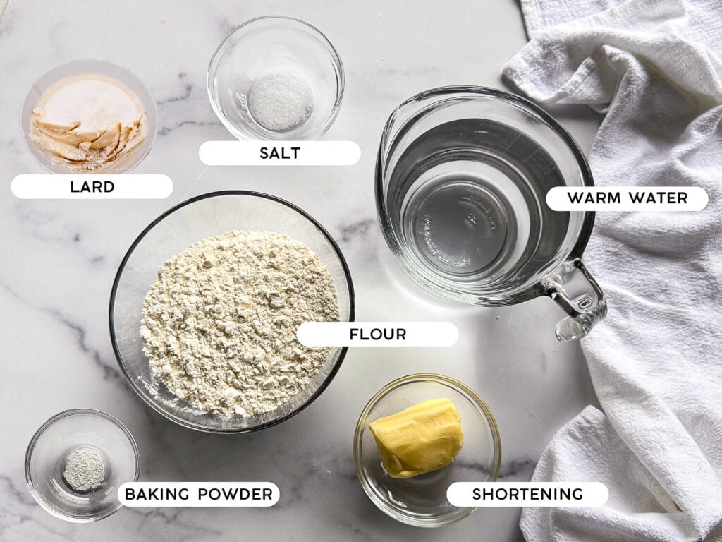 photo of ingredients of flour tortillas