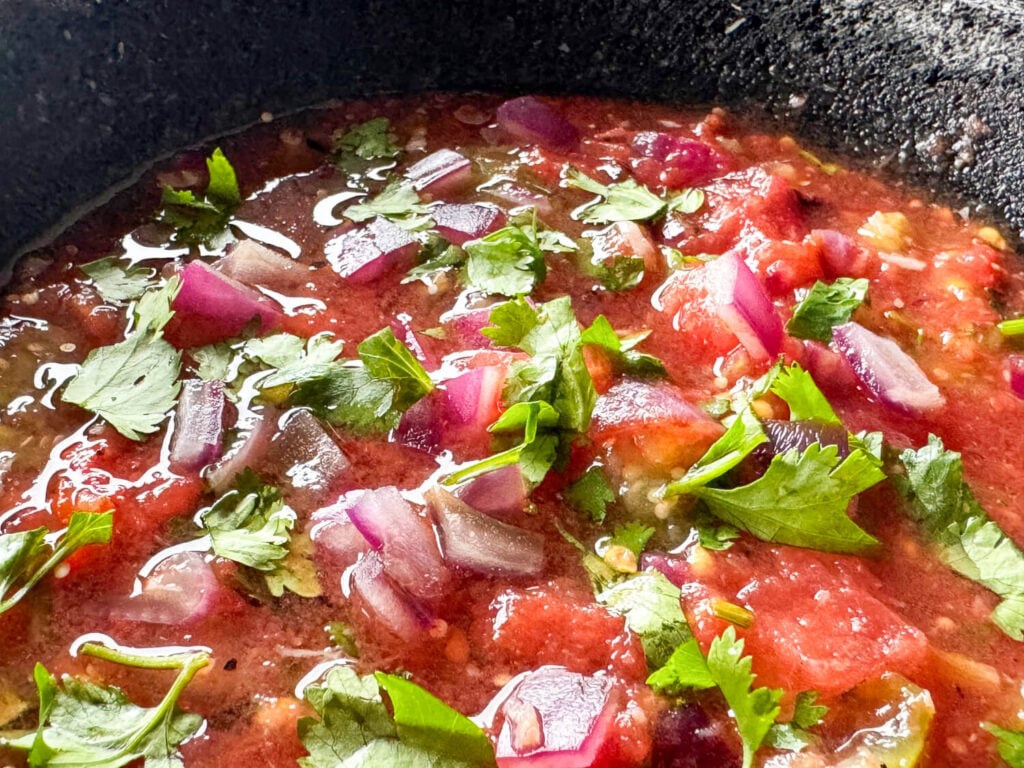 close up photo of salsa recipe