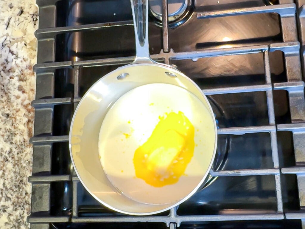 photo of melted butter in warm milk