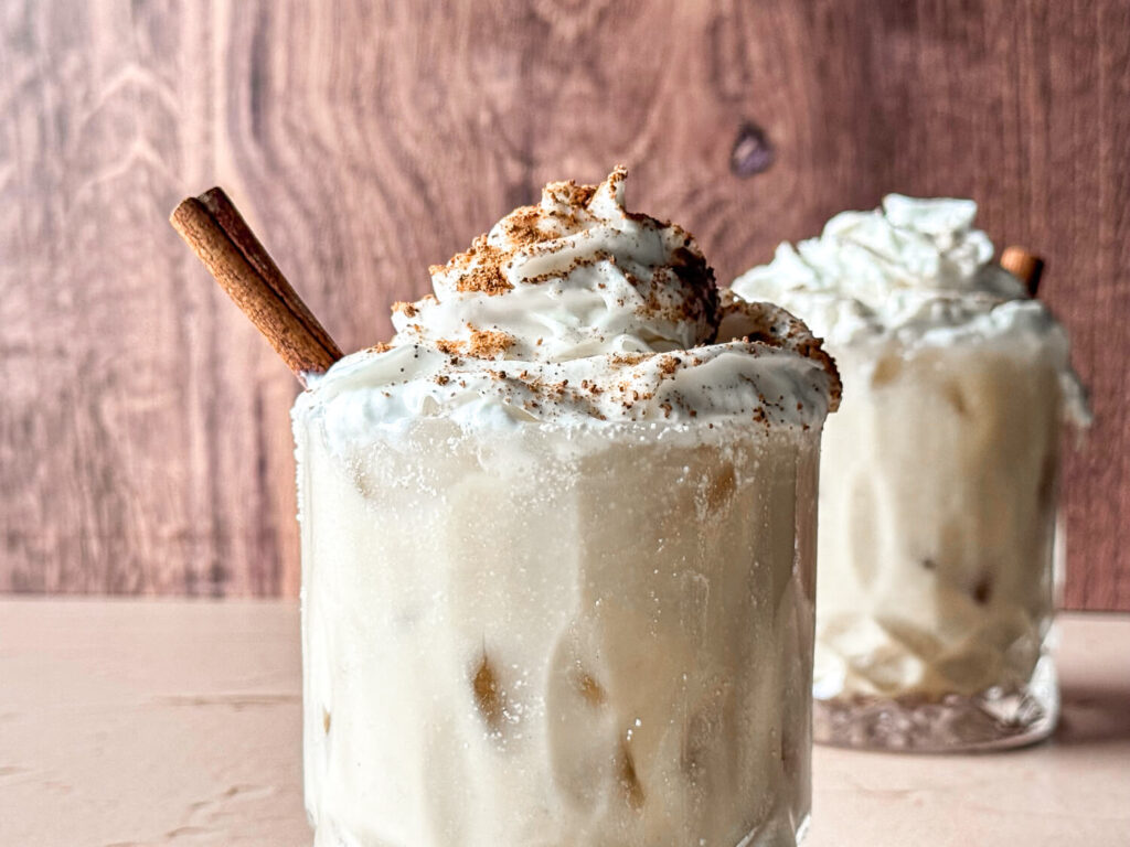 close up photo dairy free eggnog