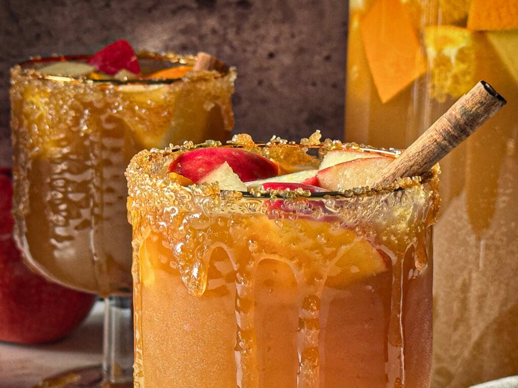 close up photo of apple cider sangria