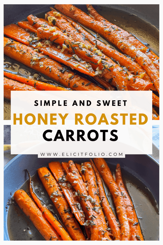 pinterest pin for honey roasted carrots