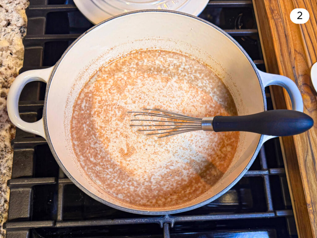 photo of mixing ingredients in a pot