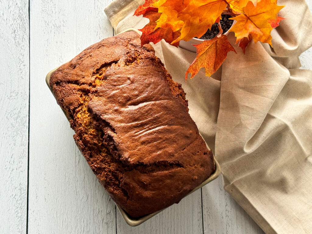 top view of pumpkin bread