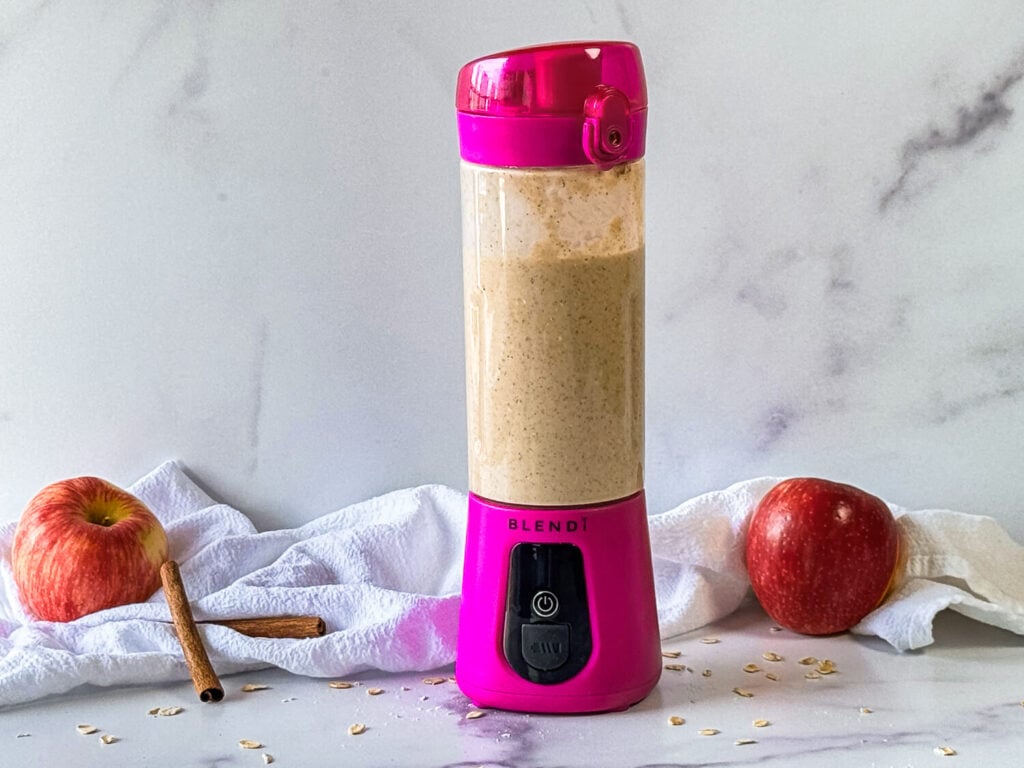 photo of a fully blended apple smoothie