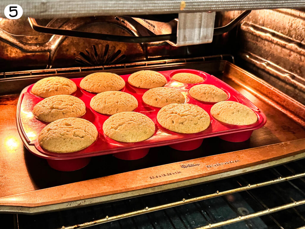 Apple Cider Muffins baking in the oven