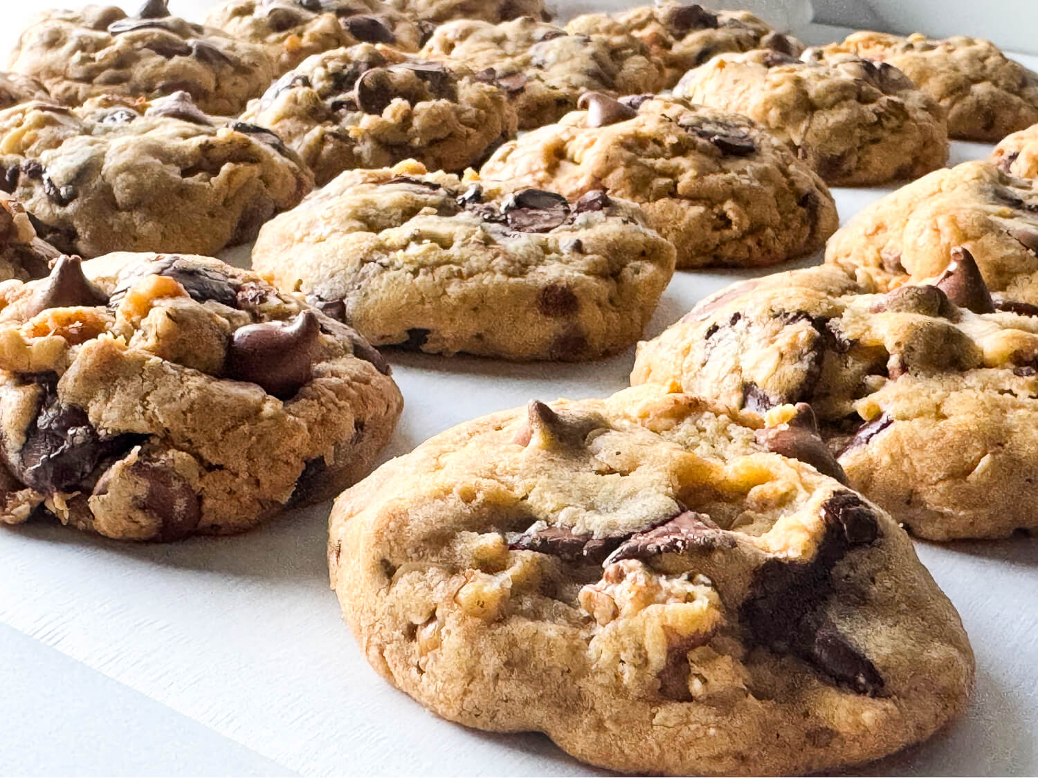 photo of Oatmeal Chocolate Chip Cookies after baking