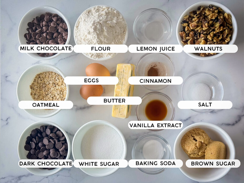 photo of Oatmeal Chocolate Chip Cookie ingredients