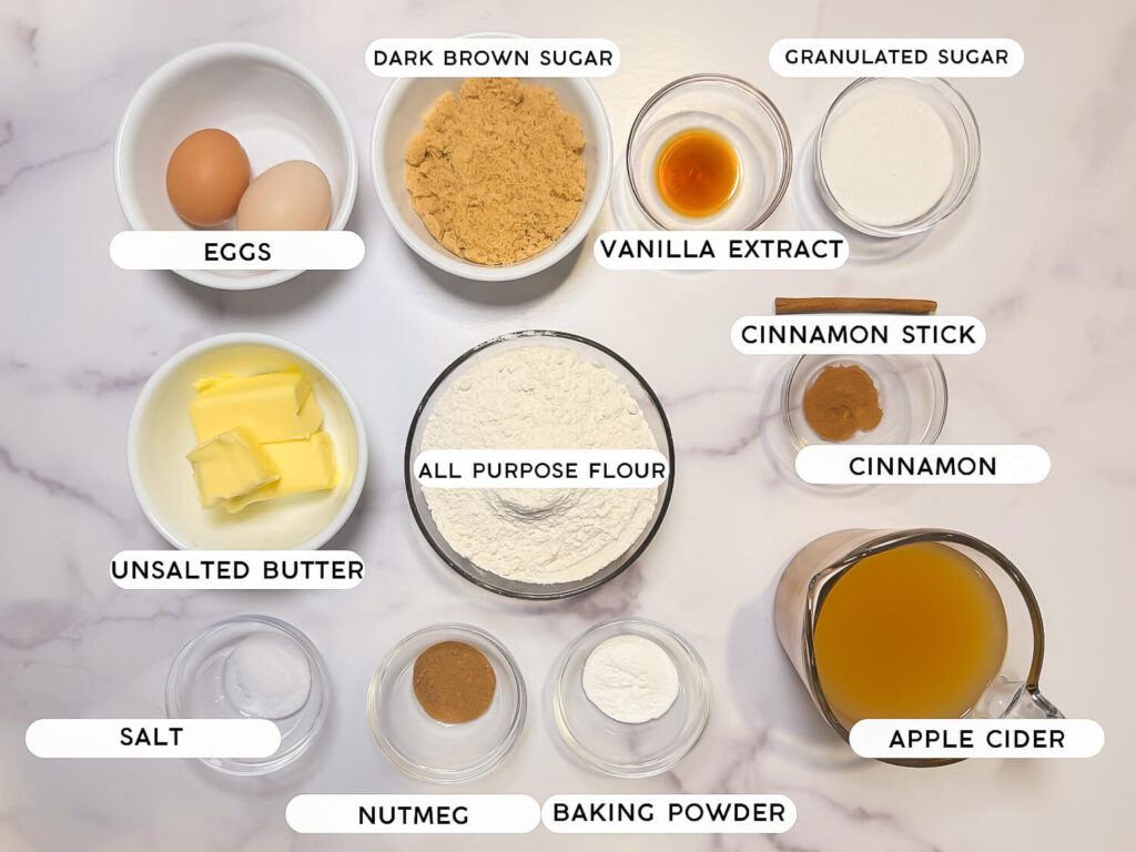 Apple Cider Muffins ingredients