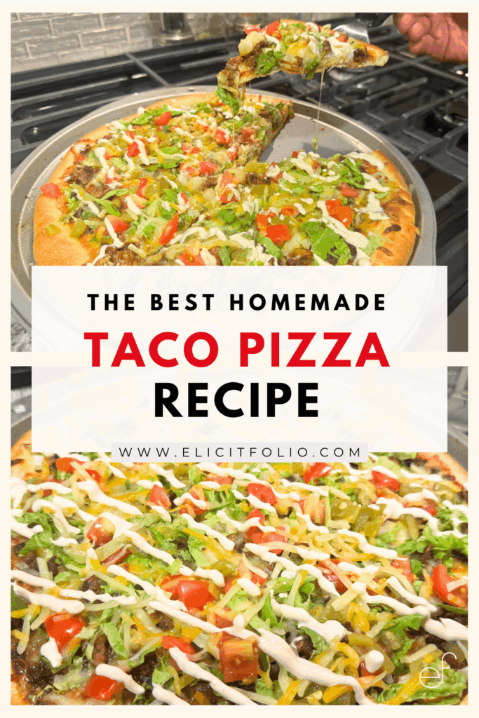Pinterest pin for taco pizza