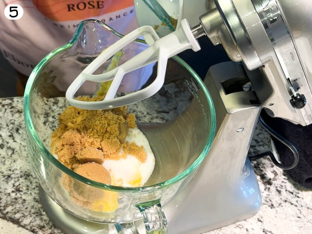 photo of butter and sugar in a stand mixer