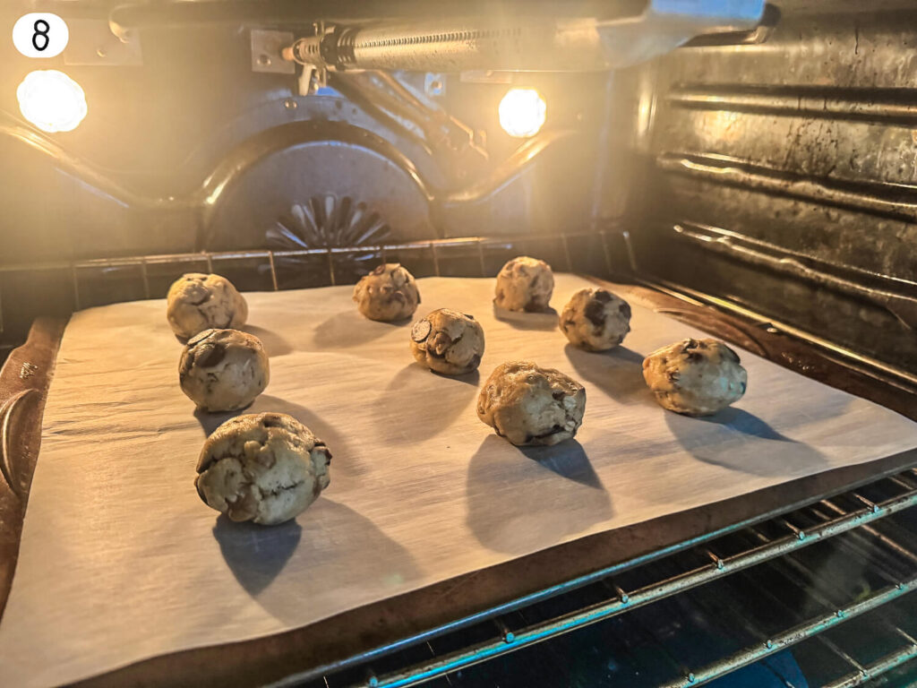 photo of Oatmeal Chocolate Chip Cookies baking in the oven