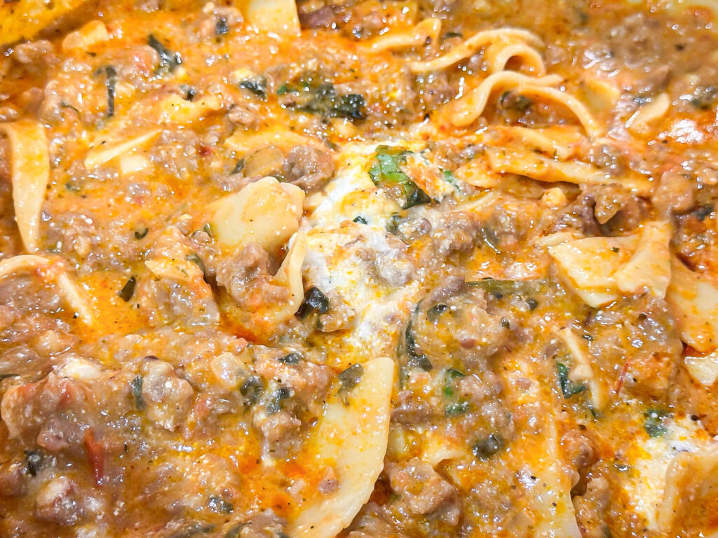 close up photo of lasagna soup
