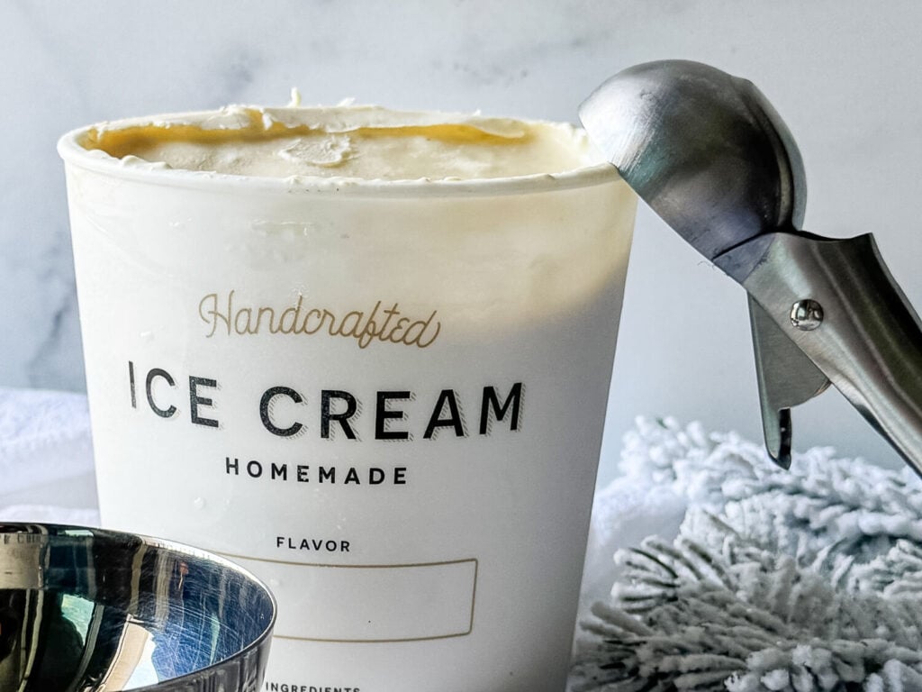 Close up photo of Eggnog Ice Cream