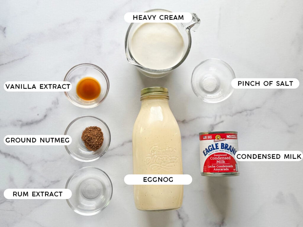 photo of Eggnog Ice Cream ingredients