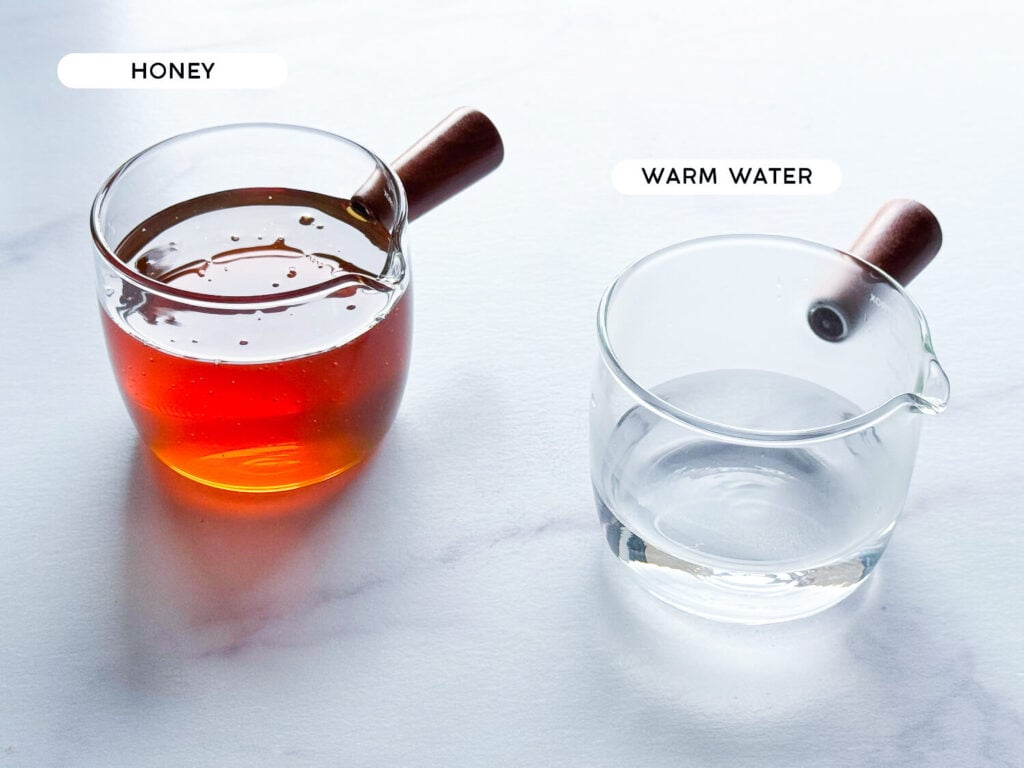 photo of honey syrup ingredients