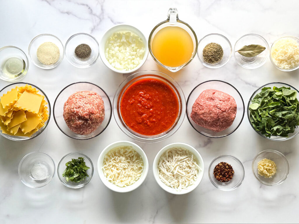 photo of lasagna soup ingredients