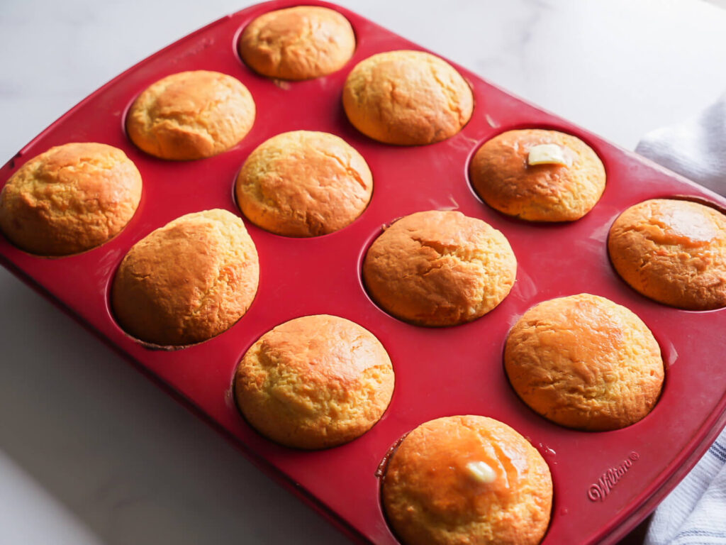 photos of Cornbread Muffins with melted butter