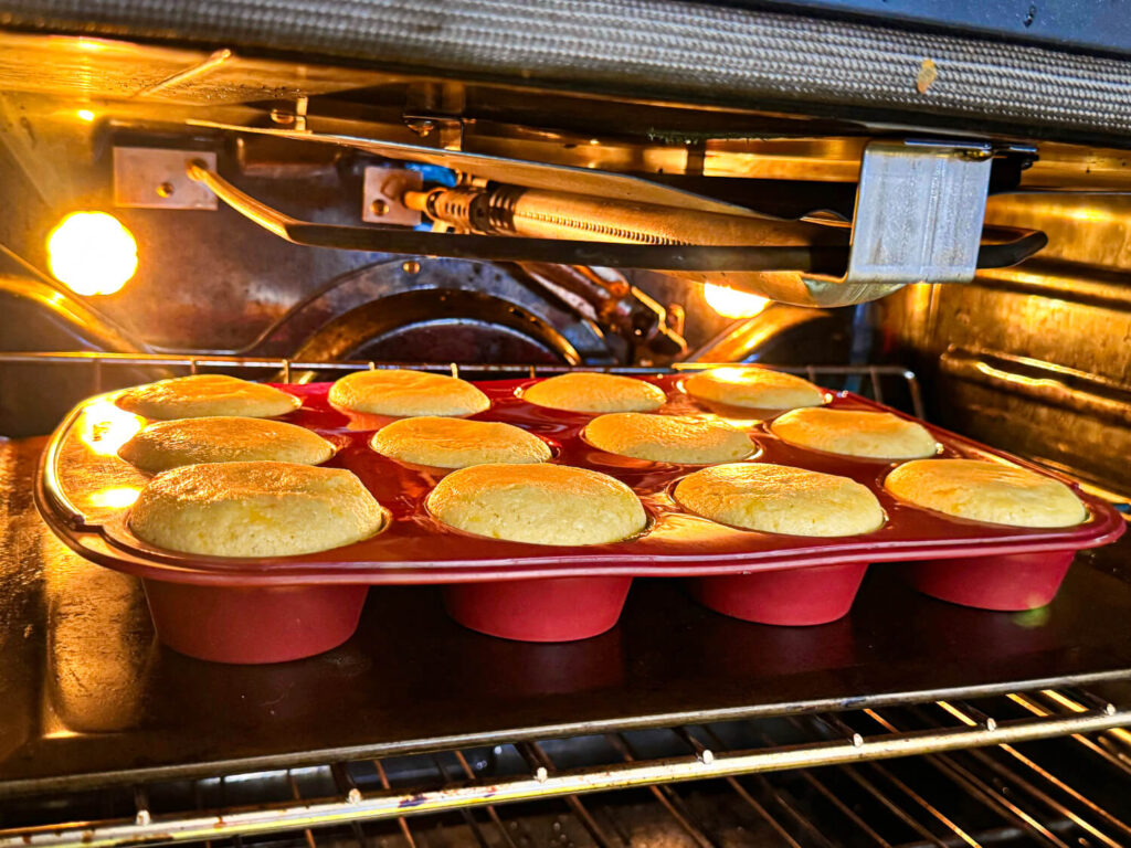 photo of Cornbread Muffins baking in the oven