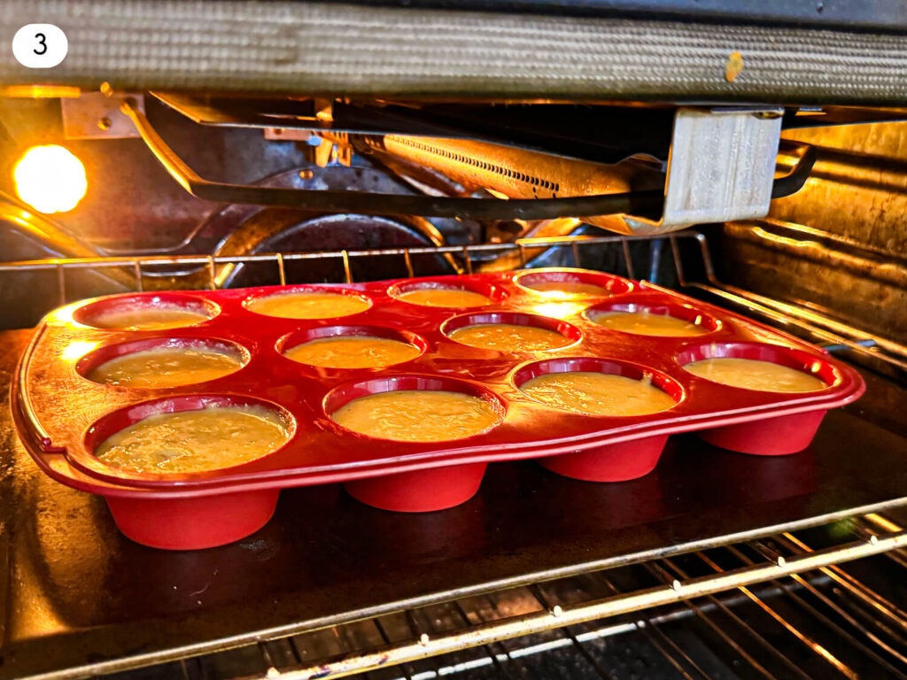 photo of 12 Cornbread Muffins in a muffin tray in the oven