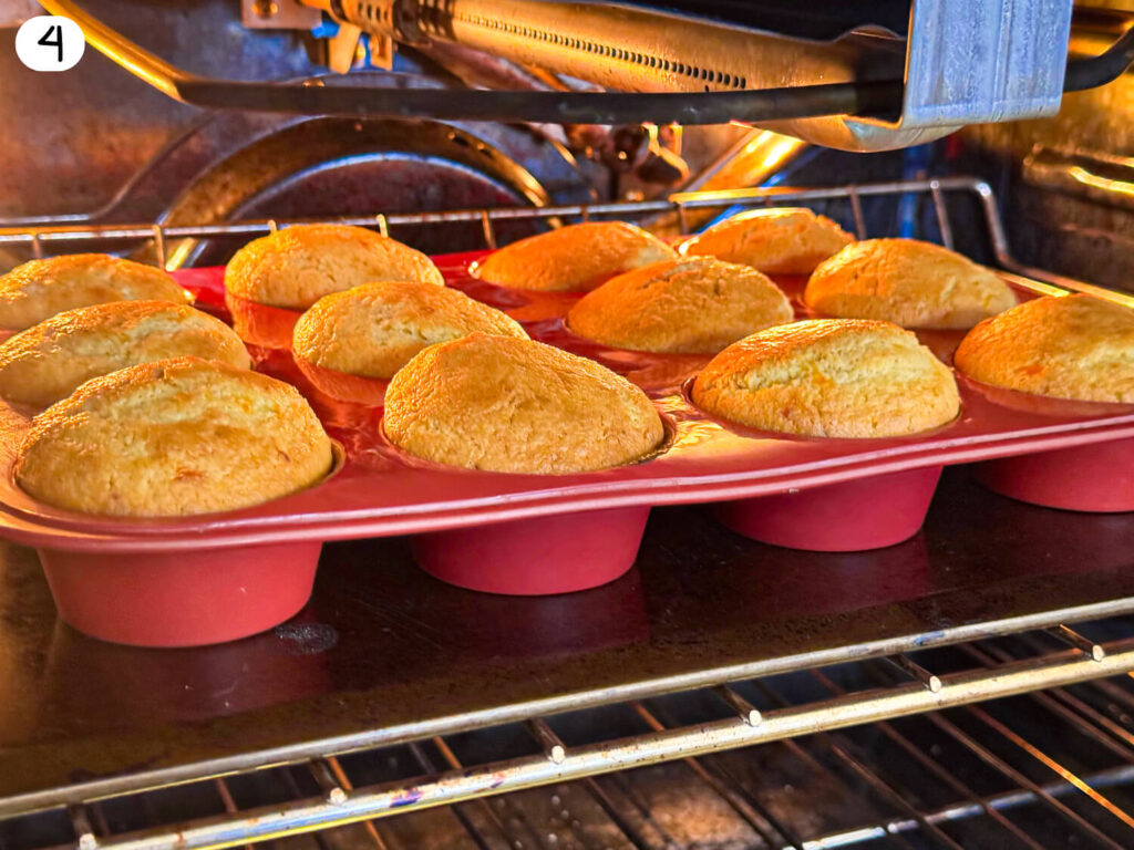 photo of 12 Cornbread Muffins baking in the oven