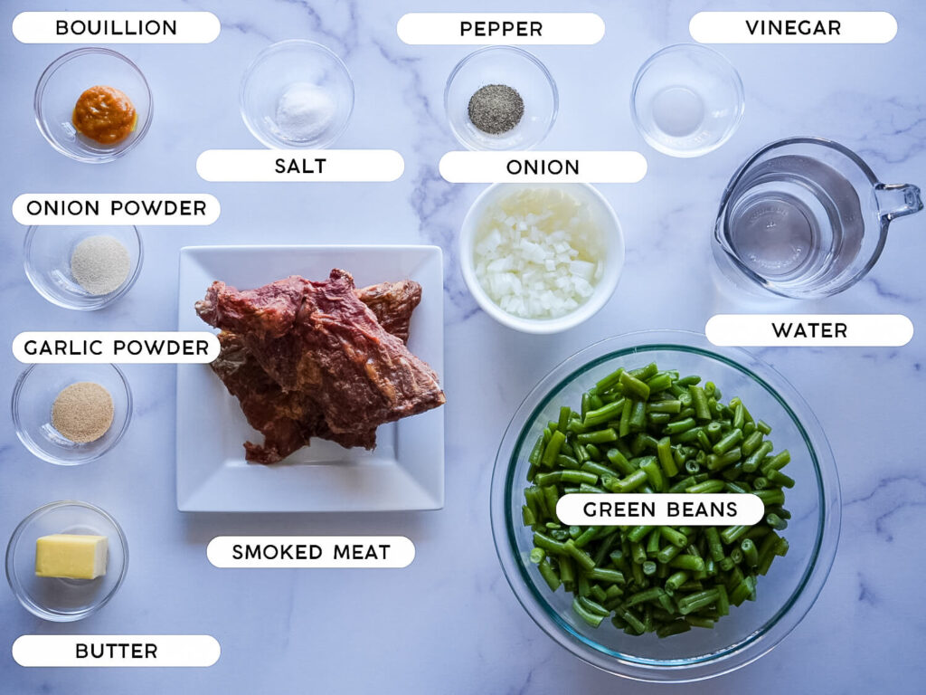 photo of southern green bean ingredients