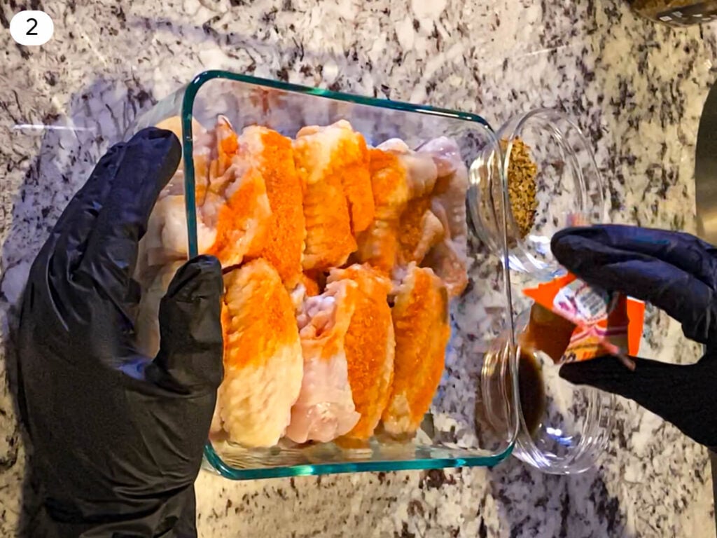 Step 2 photo of seasoning chicken wings