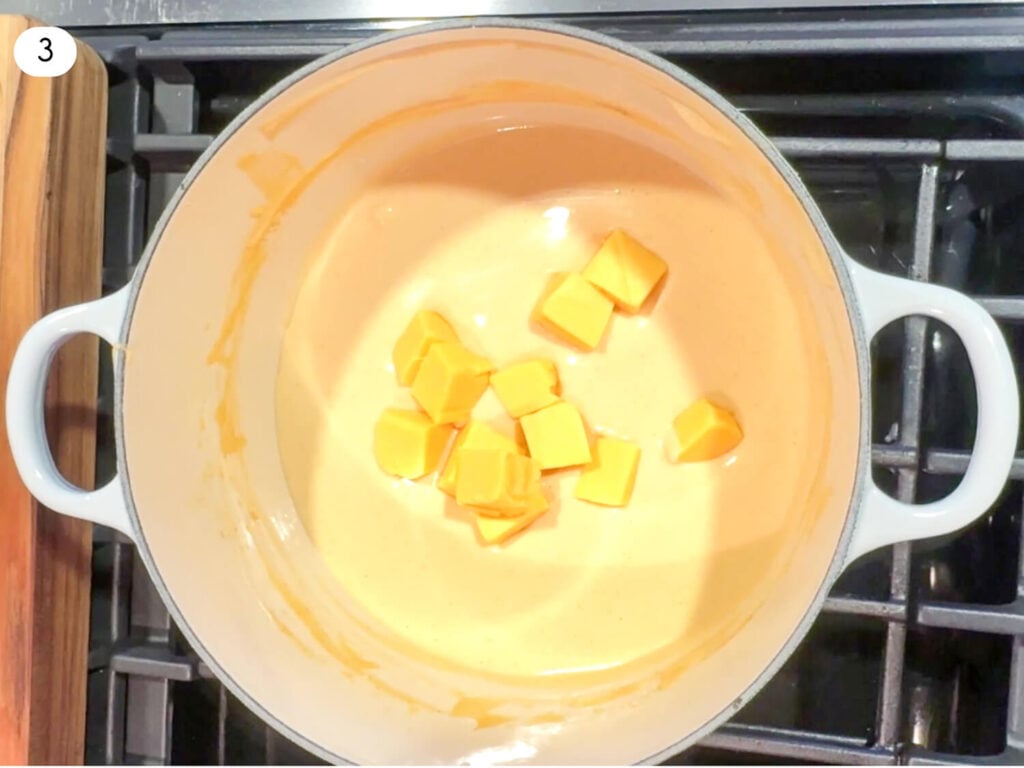 Step 3 - Photo to add Velveeta and melt into cheese