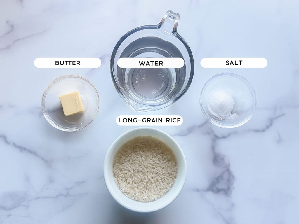 photo of white rice ingredients