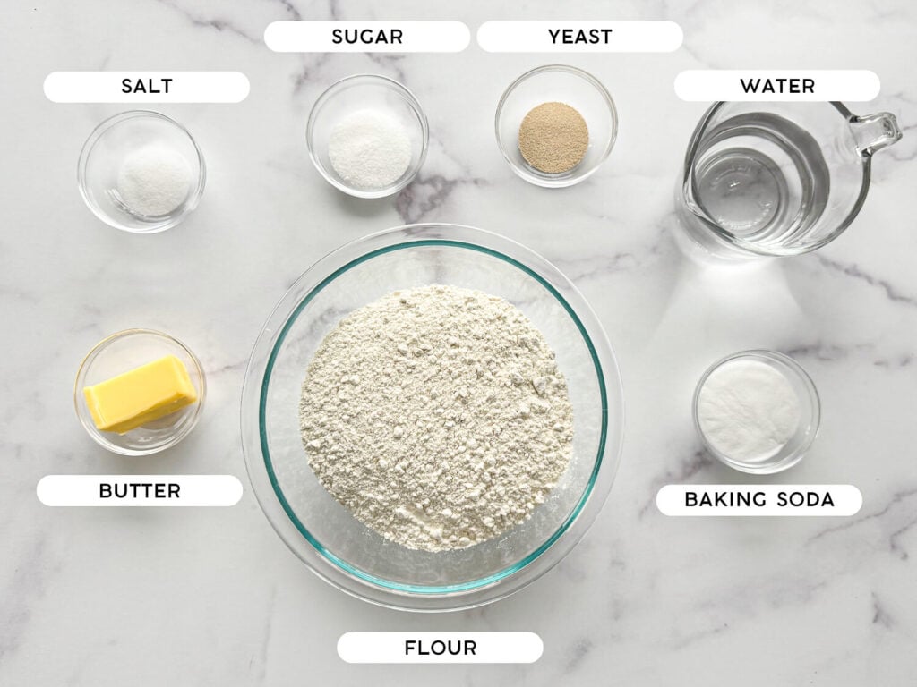 photo of pretzel bun ingredients