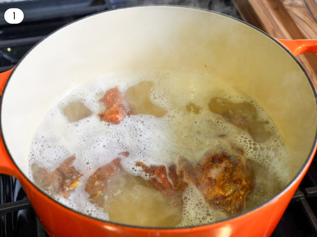 photo of smoked meat simmering