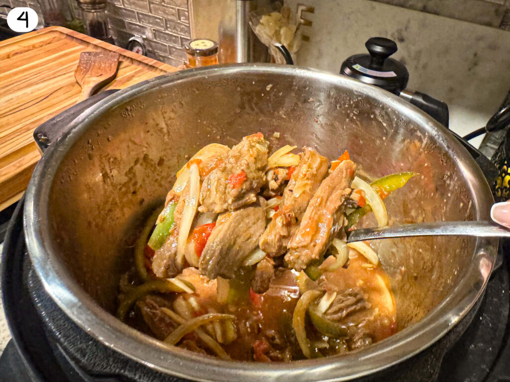 photo of pepper steak in the crockpot