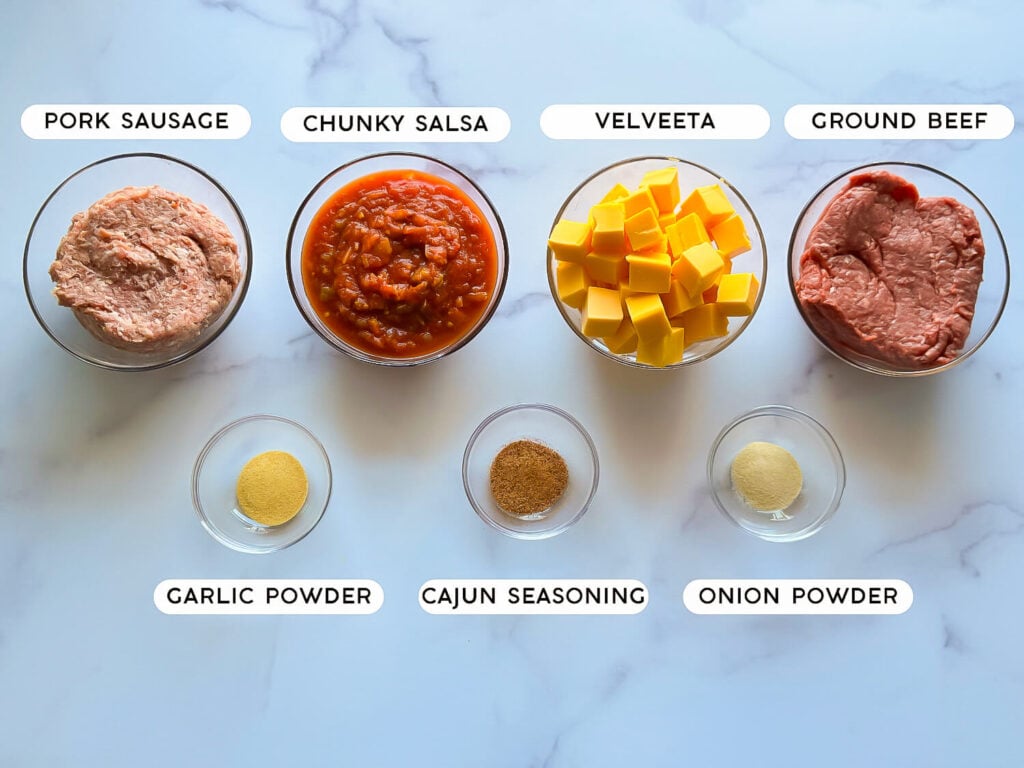 Photo of Sausage Cheese Dip ingredients