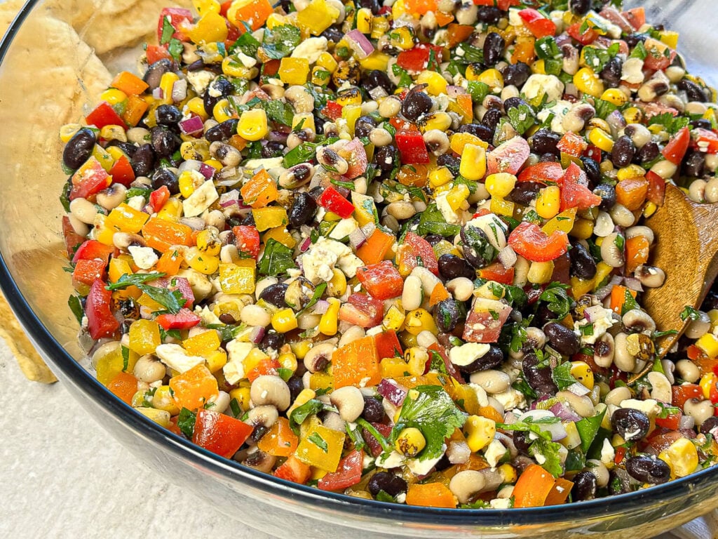 Side view photo of Black Eyed Pea Salad